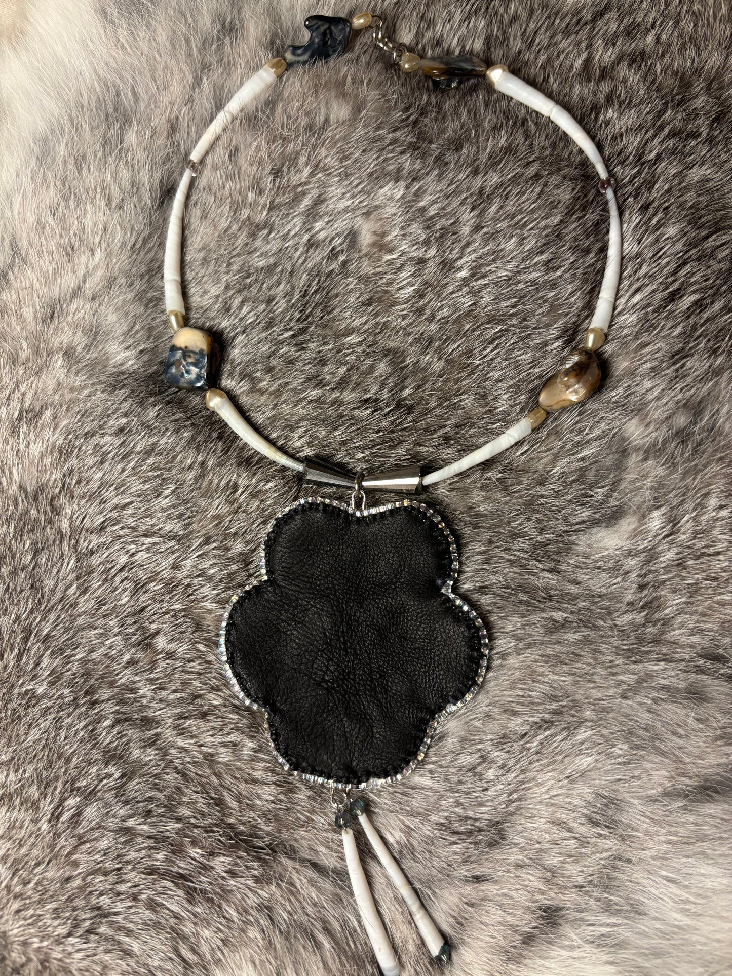 Beaded Pansy Necklace