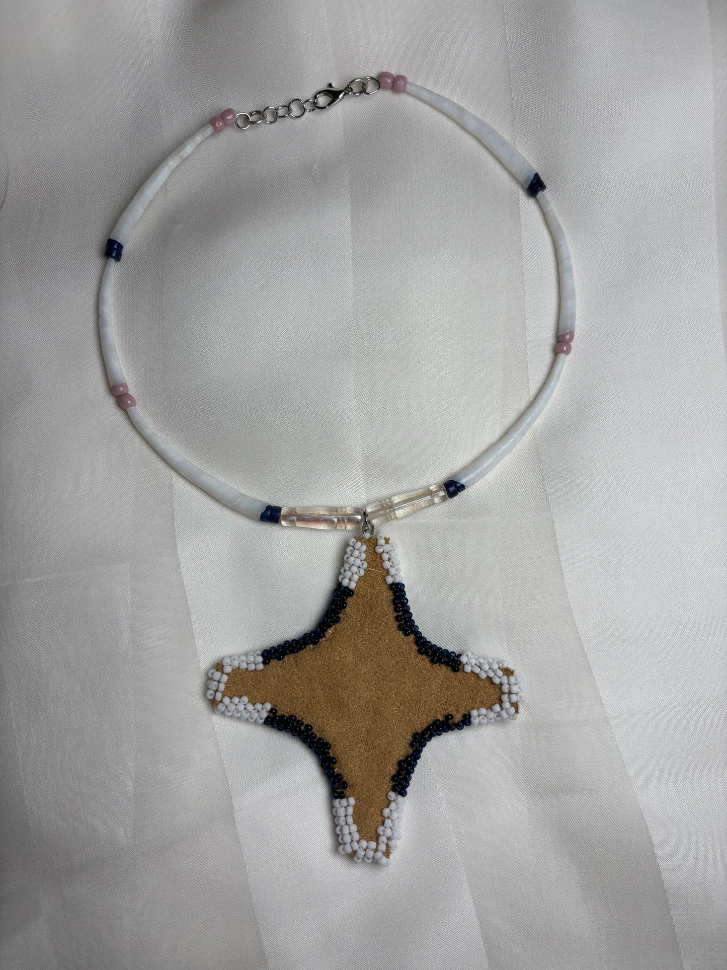 Beaded Plains Star Necklace (Midnight Blue Version)