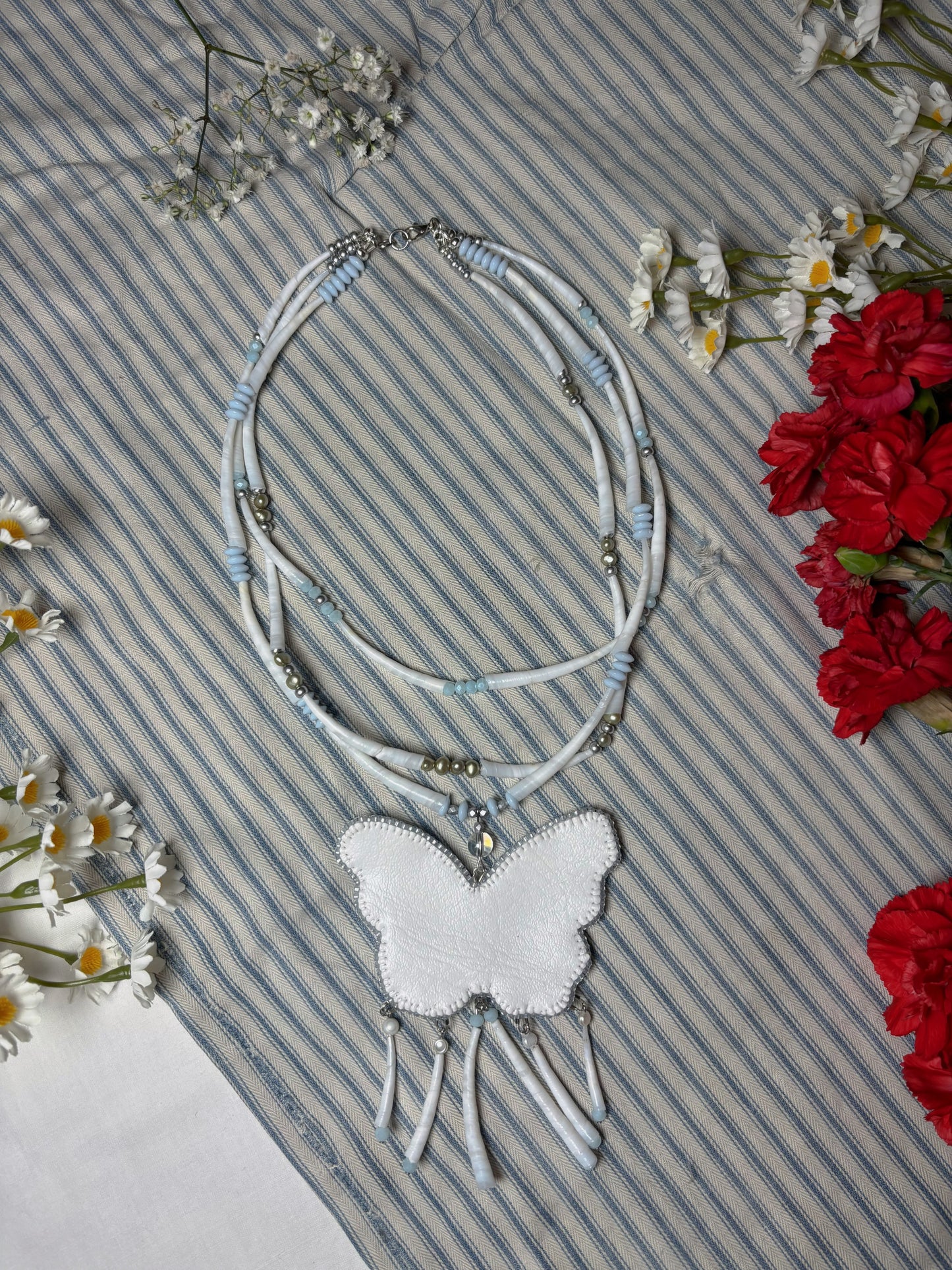 Peacock Butterfly Layered Necklace