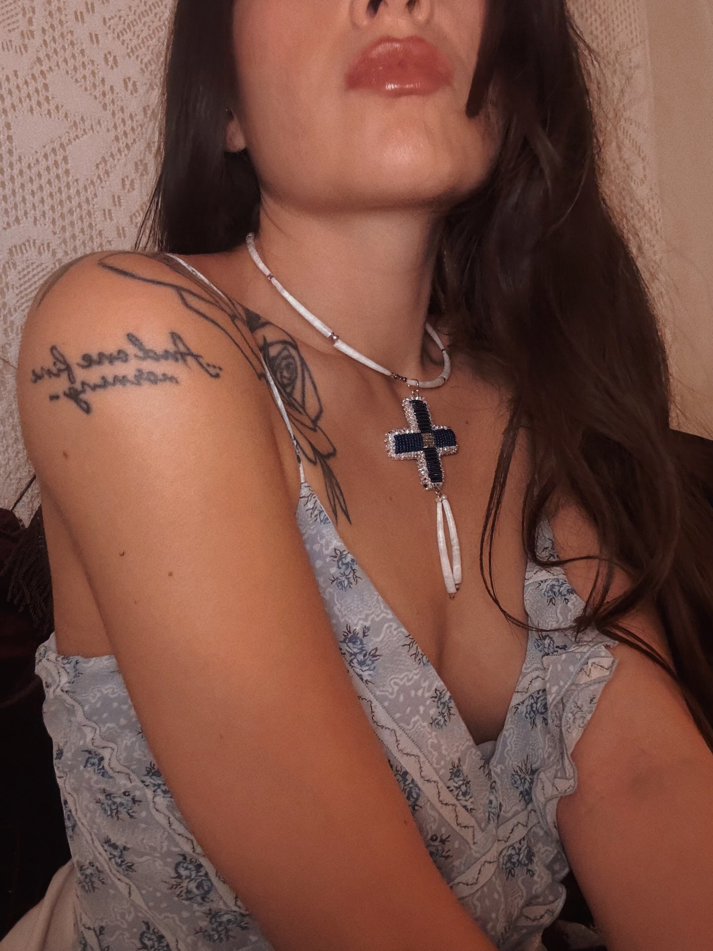 Star Necklace in Navy Blue