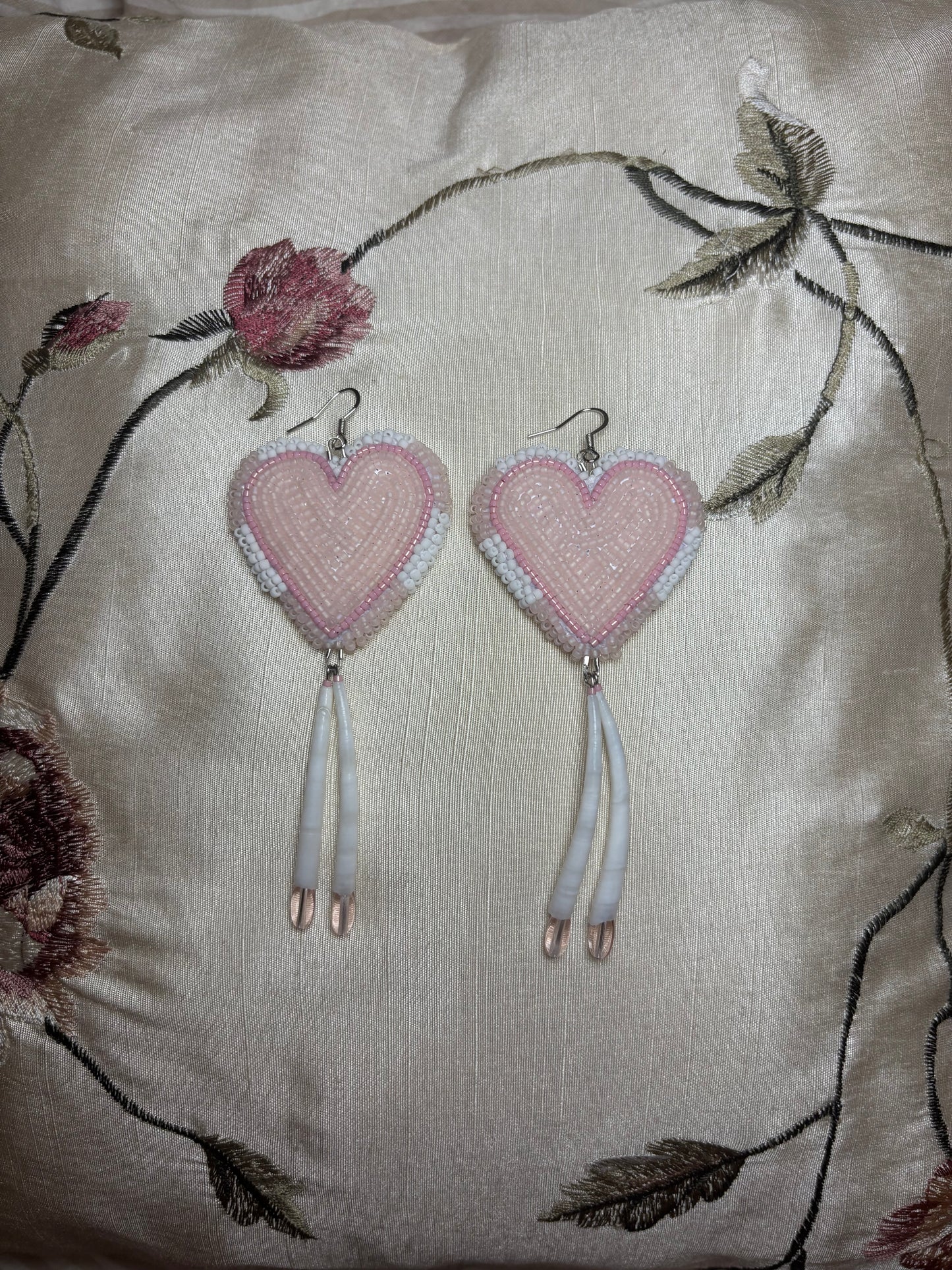 Beaded Heart Earrings