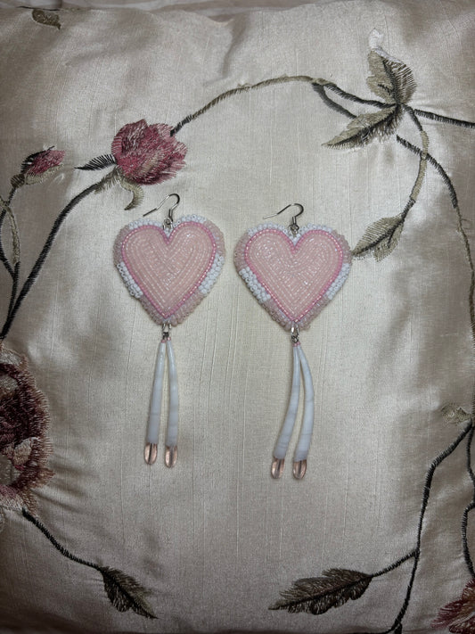 Beaded Heart Earrings