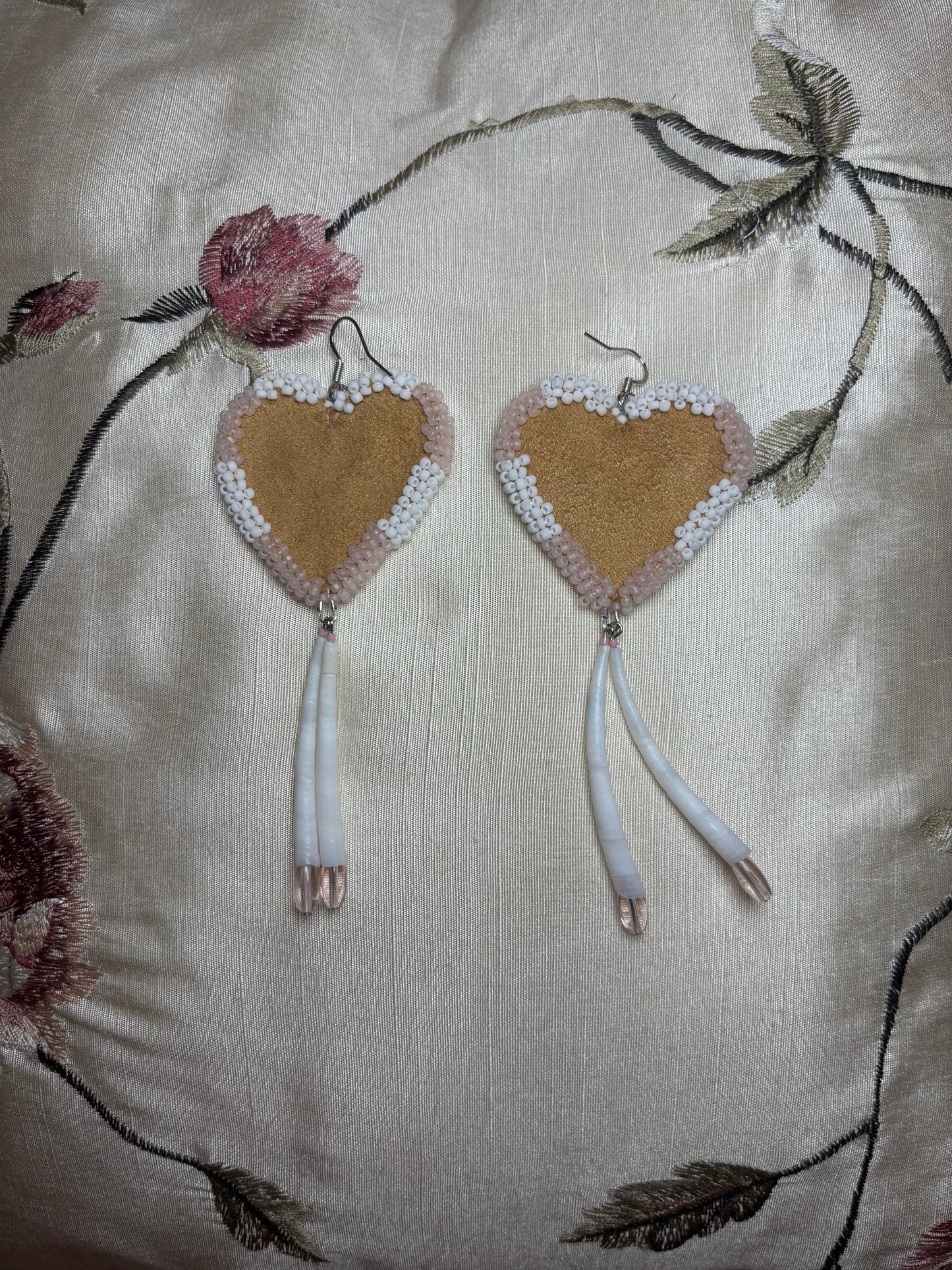 Beaded Heart Earrings