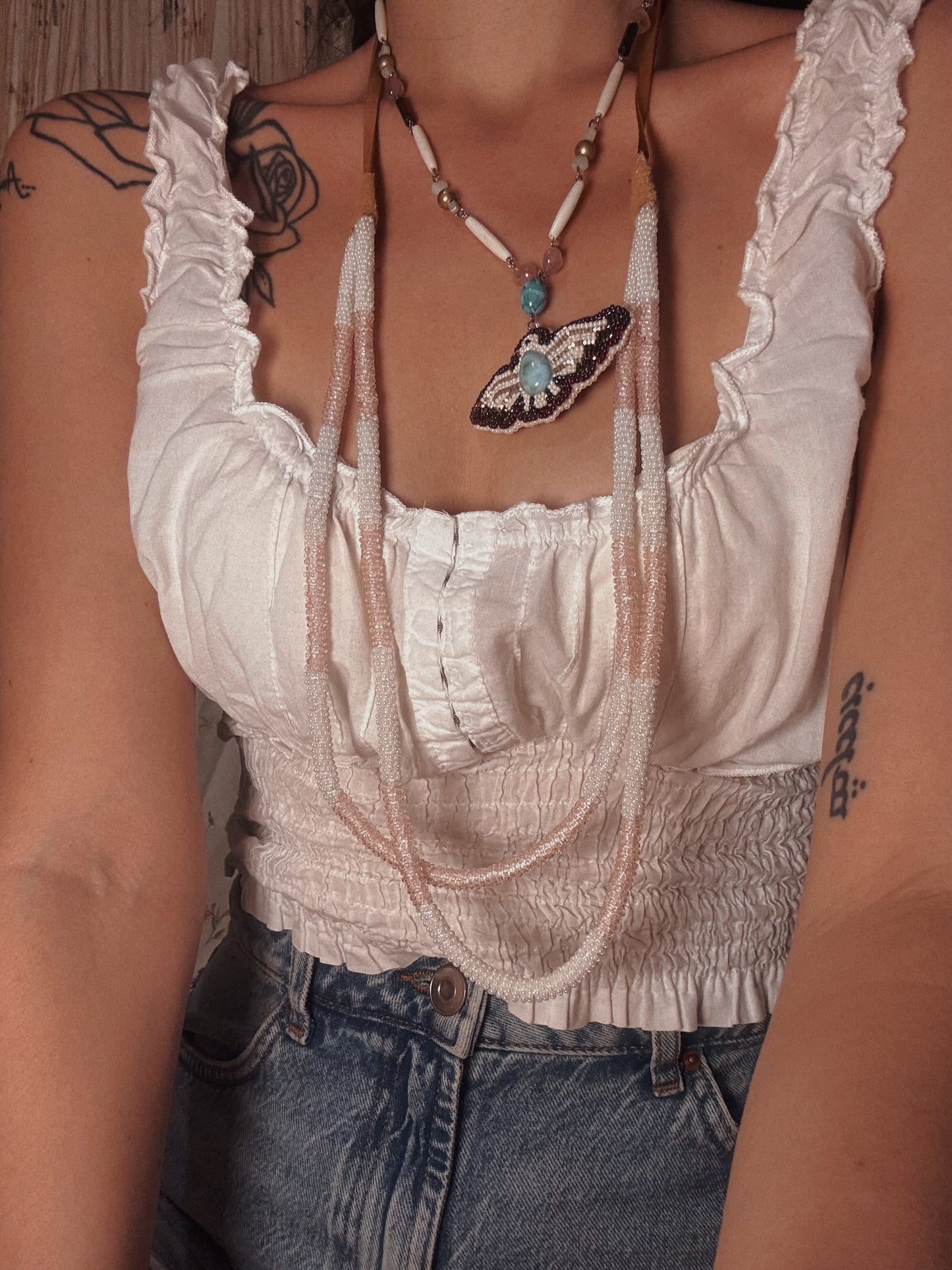 Beaded Rope Double Necklace