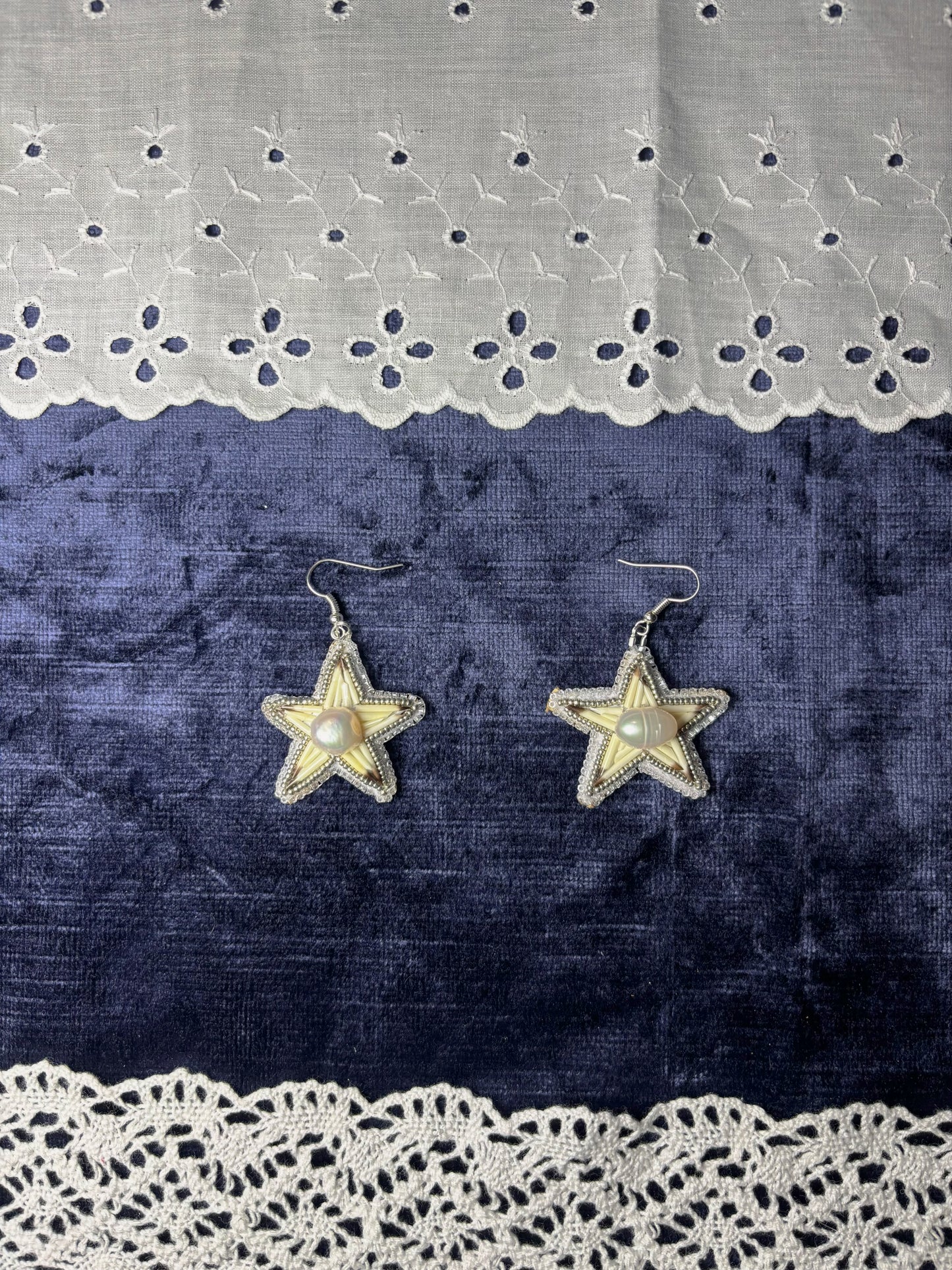 Porcupine Star Pearl Earrings